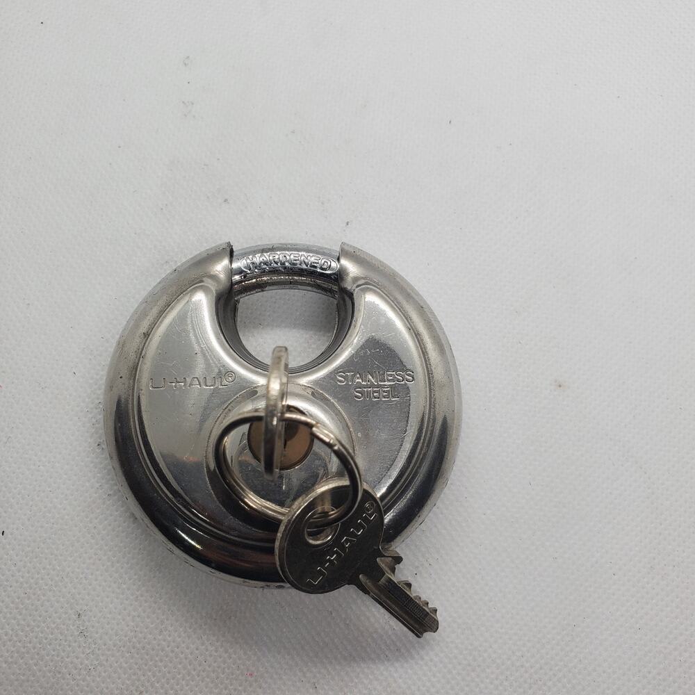 U-Haul Max Security Storage Lock 2-3/4" Stainless Steel Disc Padlock Heavy Duty